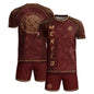 Mexico Soccer Jersey Red Gold Aztec Eagle & National Emblem