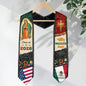 Mexican Graduation Stole Mexico USA Flag Aztec Virgin Mary Cross Eagle 2026
