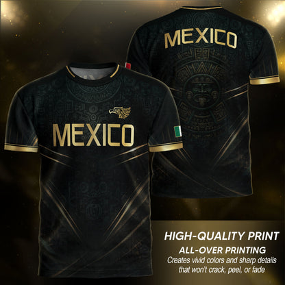 Mexico Heritage Football Jersey Black Gold, Tradition Meets Modern Expression