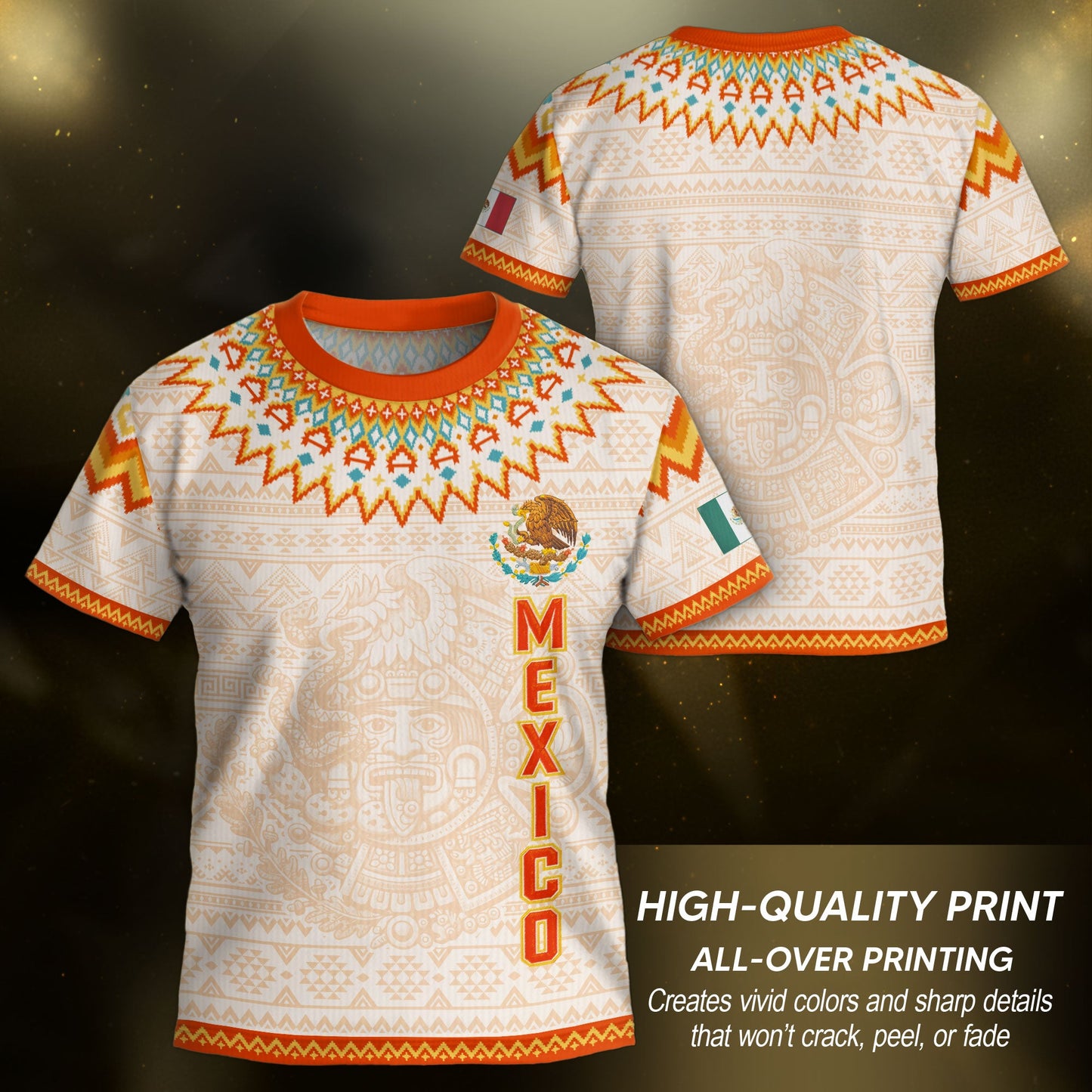 Beige Mexico Soccer Jersey Kids Set Aztec Calendar Mexican Youth Football Shirt Shorts