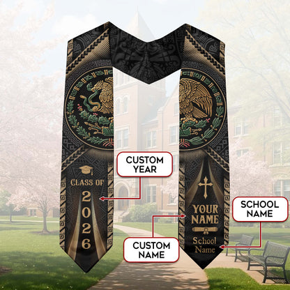 Custom Mexican Graduation Stole 2026 Mexico Graduation Sash Personalized Graduation Stoles