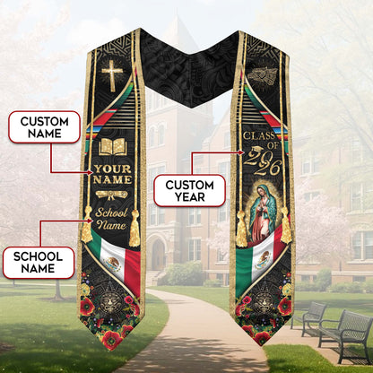 Custom Mexican Graduation Stole 2026 Proud Mexican Graduation Sash Personalized Graduation Stoles Mexico Graduation Sash Customize