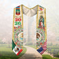 Mexico Graduation Stole Class of 2026 – Virgen De Guadalupe Mexican Flag Sash