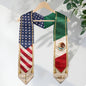 Mexican American Graduation Stole - Mexico USA Flag Heritage Sash Gift