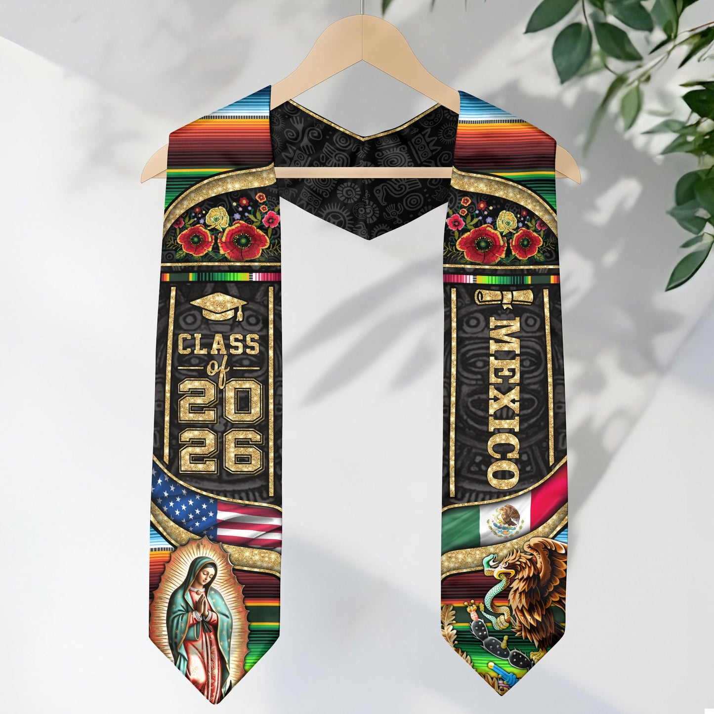 Mexican Graduation Stole 2026, Graduation Sash Mexico, Mexican Flag Graduation Sash, Mexican Stoles for Graduation
