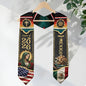 Mexico USA Graduation Stole 2026 - Dual Flag Heritage Sash Virgin Mary Floral Stole