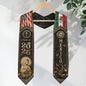 Mexico Graduation Stole Class of 2026 - Virgin Mary Gold Heritage Catholic Sash
