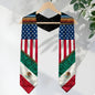 Mexico USA Flag Graduation Stole - Aztec Pattern Mexican American Heritage Sash