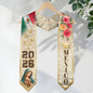 Mexico Graduation Stole Class of 2026 Virgin Mary Cross Cream Floral Dahlia Mexican Flag