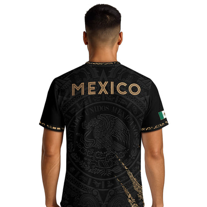 Mexico Heritage Orgullo Mexicano Black Gold Virgin Mary Guadalupe Catholic Soccer Jersey