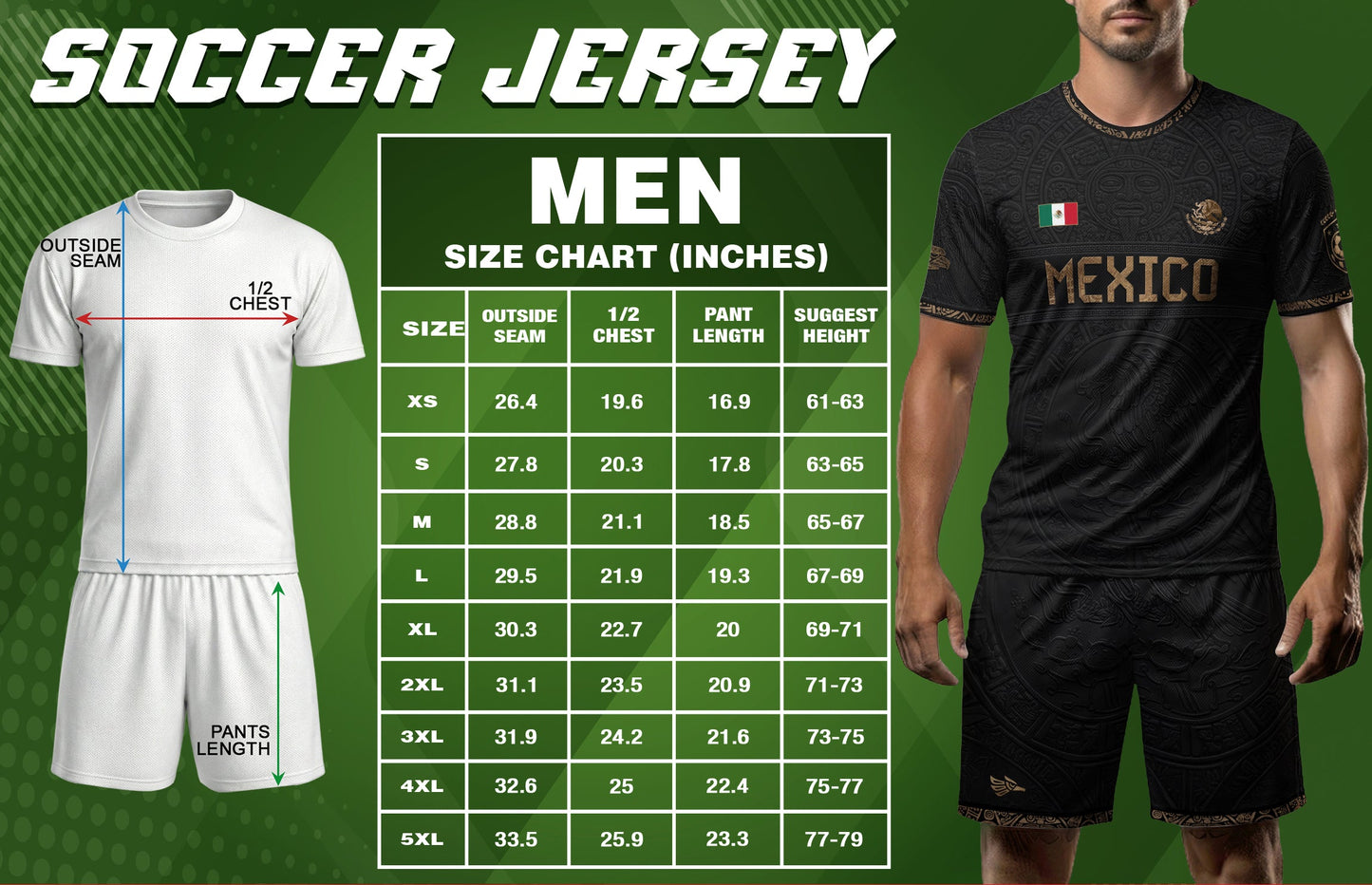 Mexico Heritage Black Bronze Vintage Athletic Aztec Calendar Soccer Jersey