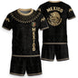 Mexico Soccer Jersey Kids Set Black Gold Aztec Calendar Youth Football Shirt Shorts