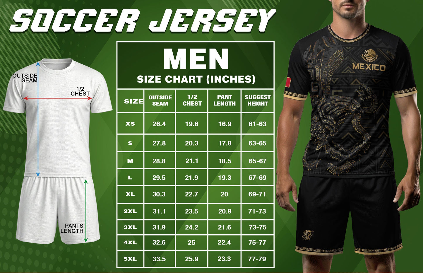 Mexico Heritage Orgullo Mexicano Black Gold Aztec Quetzalcoatl Pyramid Soccer Jersey