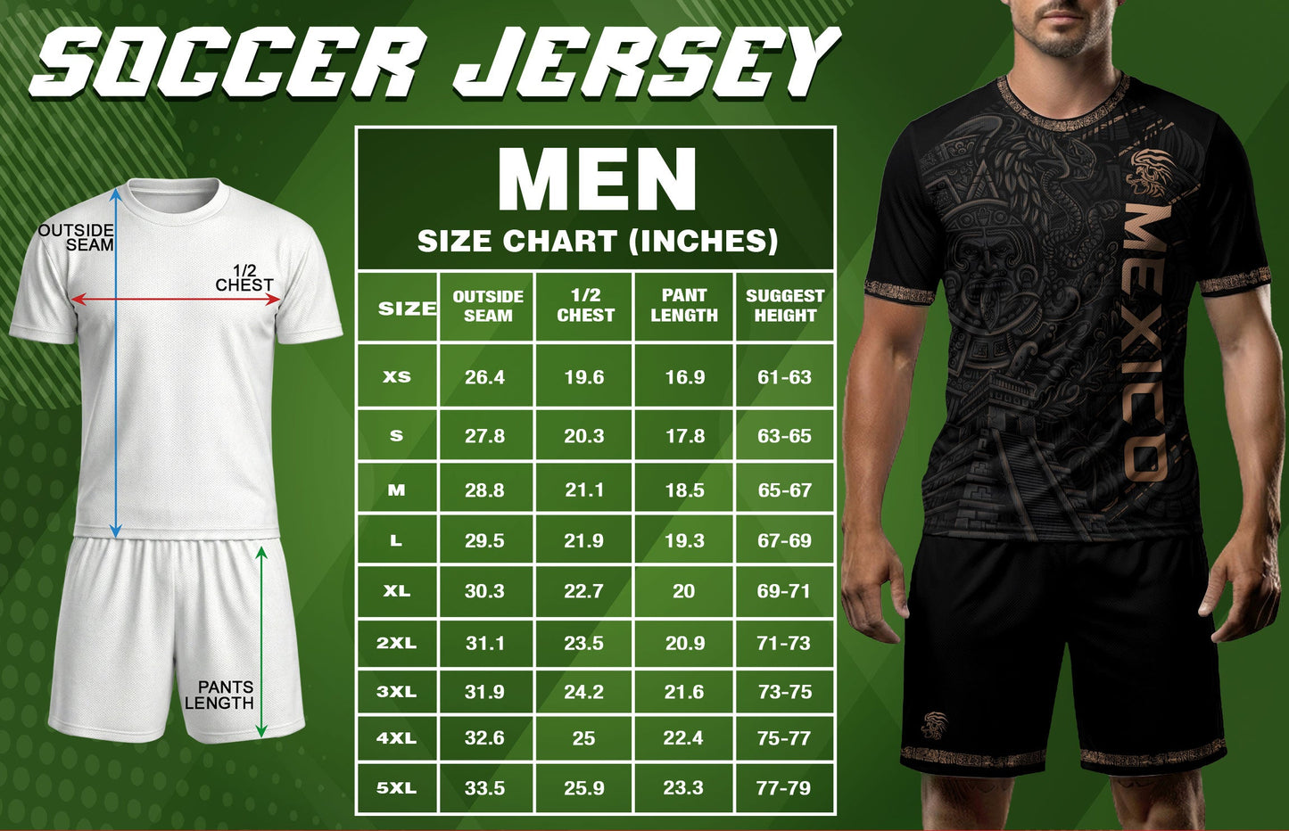 Mexico Heritage Orgullo Mexicano Black Aztec Pyramid Calendar Vintage Soccer Jersey