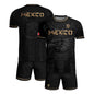Mexico Heritage Orgullo Mexicano Black Gold Eagle Aztec Calendar Soccer Jersey