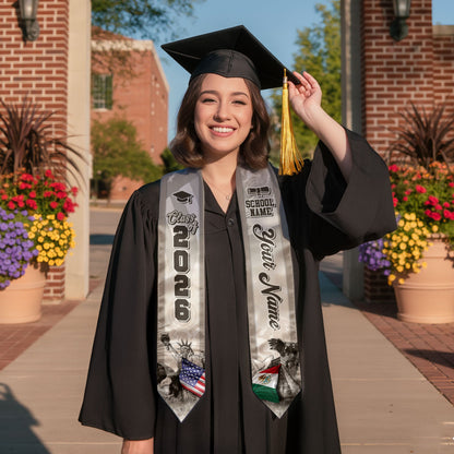 Custom Mexico Graduation Stole, Mexican Sash, Personalized Graduate Class of 2026