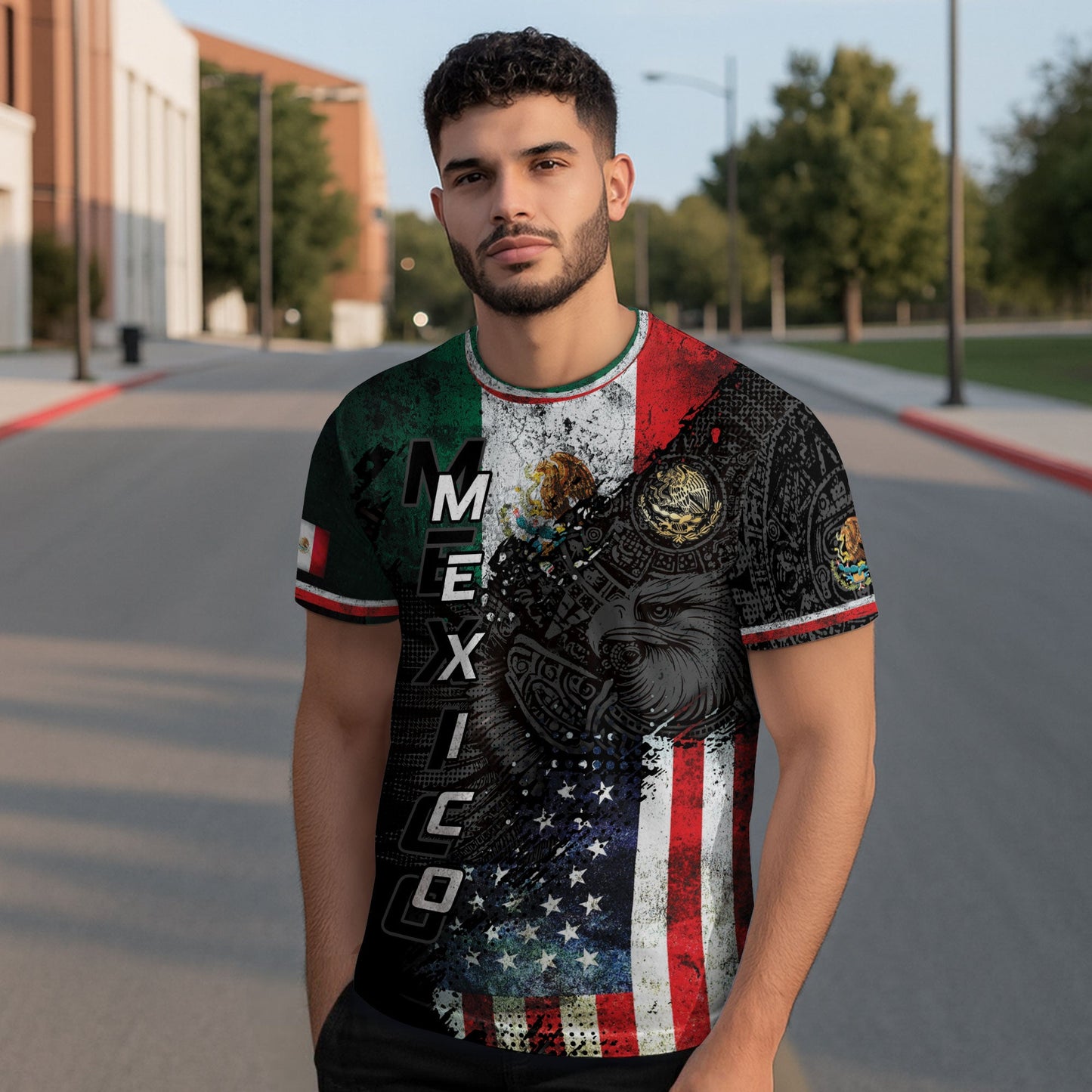 Mexico USA Flag Eagle Heritage Power Unity Identity Shirt