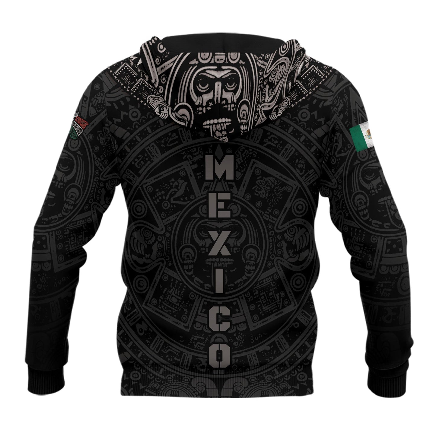 Mexico Aztec Heritage Hoodie 2-Pack Bundle – USA Flag Eagle Pride Unity + Sunstone Calendar Ancient Symbol Warrior