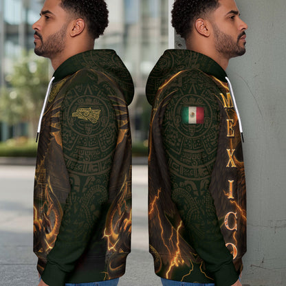 Mexican Aztec Cultural Heritage Eagle And Snake Mens Hoodie