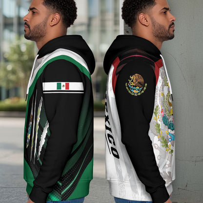 Mexico Pride Black Eagle Snake National Flag Heritage Mens Sudadera De Mexico Hoodie