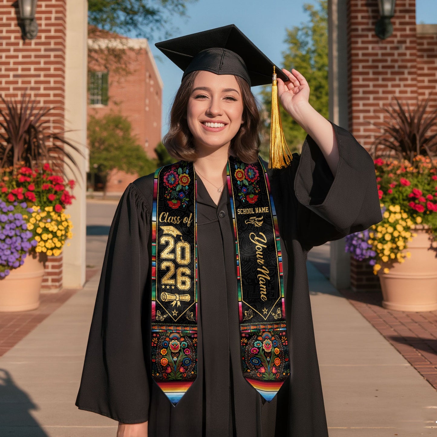 Mexican Graduation Stole Custom 2026 Mexican Graduation Sash, Mexican Stoles for Graduation