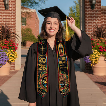 Personalized Mexican Graduation Stole 2026 Custom Mexico Graduation Sash Stoles for Graduation