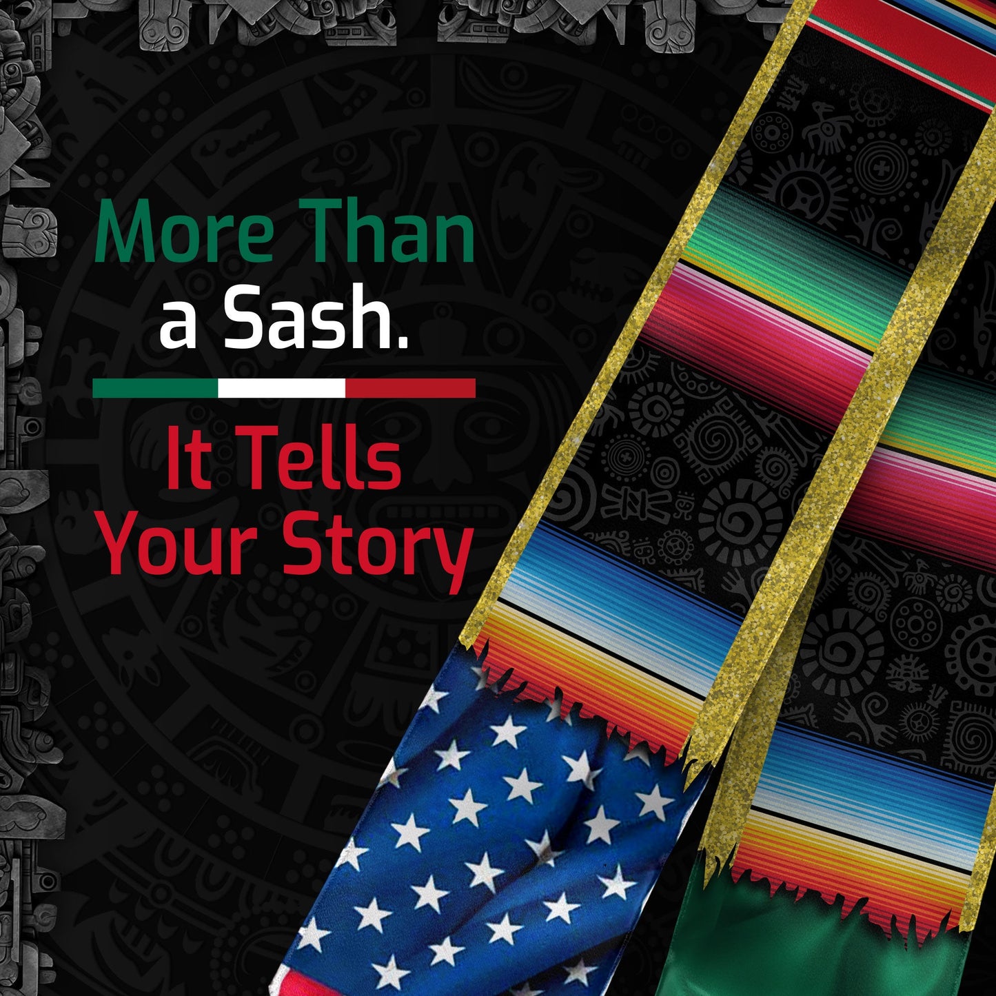 Mexican Graduation Sash 2026, Mexico Stole for Graduate Ceremony