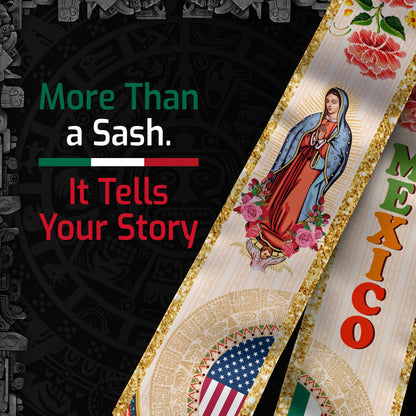 Mexico Sash 2026, Mexican Graduation Stole for High School and College, Senior Class