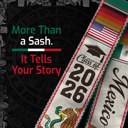 Mexican Sash Stole Mexico 2026, Class of 2026 Senior Stole