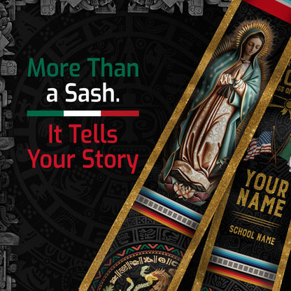 Custom Mexican Graduation Sash 2026, Personalized Mexico Stole for Graduate. Unique Mexican Graduation Stole for Graduation Ceremony