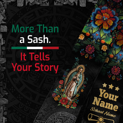 Custom Mexican Graduate Stole 2026, Personalized Mexico Sash for Graduation