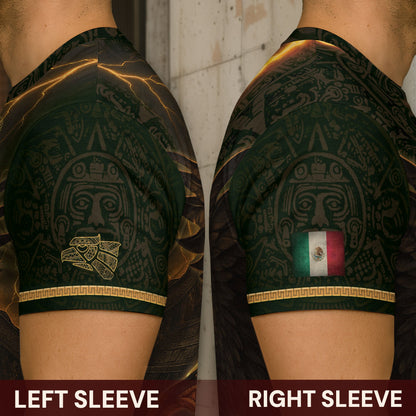 Mexico Eagle Serpent Lightning Aztec Pyramid Heritage Warrior Pride Power Shirt