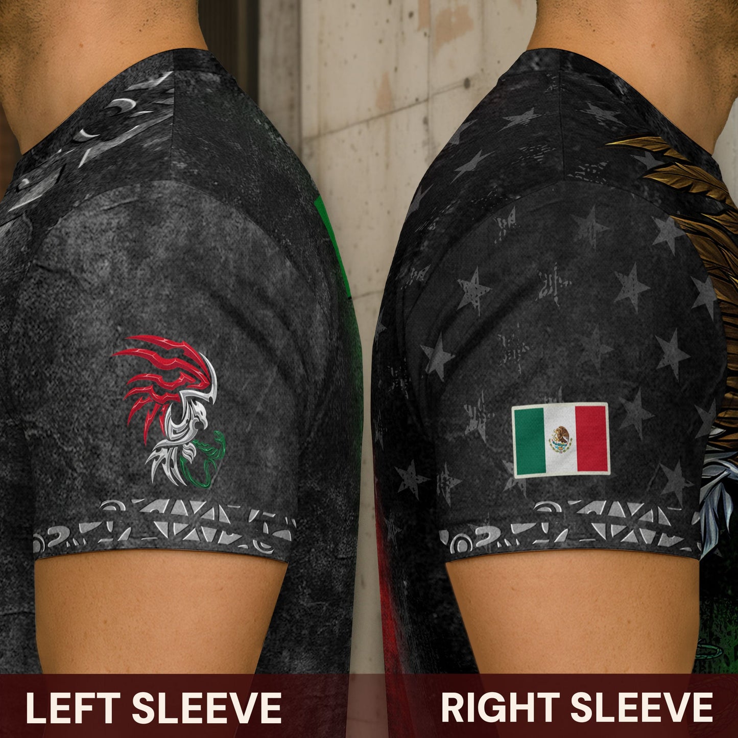 Mexico Flag Eagle Serpent Aztec Pyramid Heritage Pride Grunge Warrior Shirt