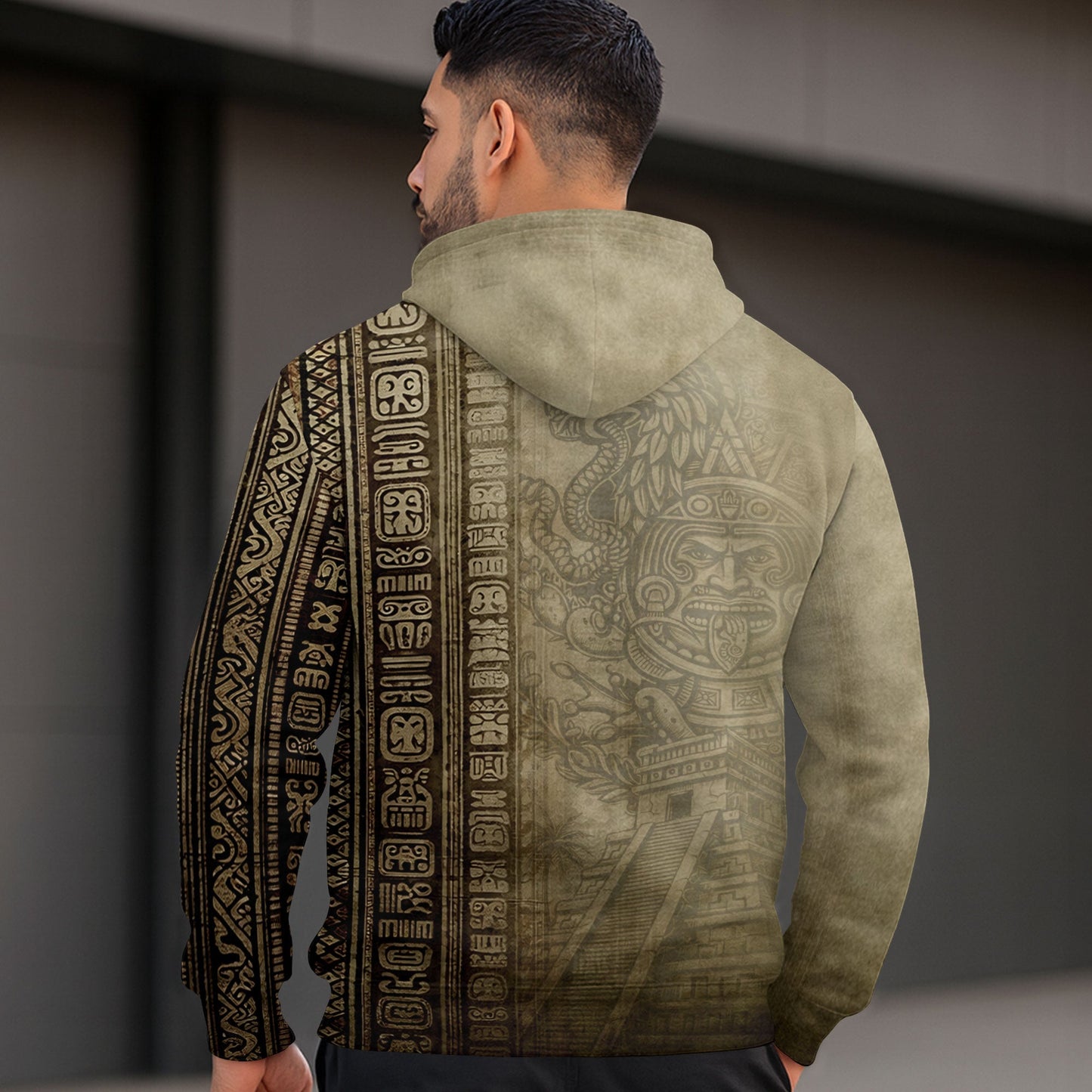Mexican Vintage Vertical Logo Aztec Heritage Mens Sudadera De Mexico Hoodie