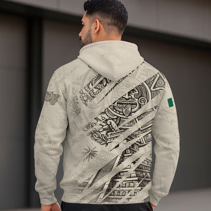 Mexican Aztec Warrior Pyramid Heritage Mens Sudadera De Mexico Logo Hoodie