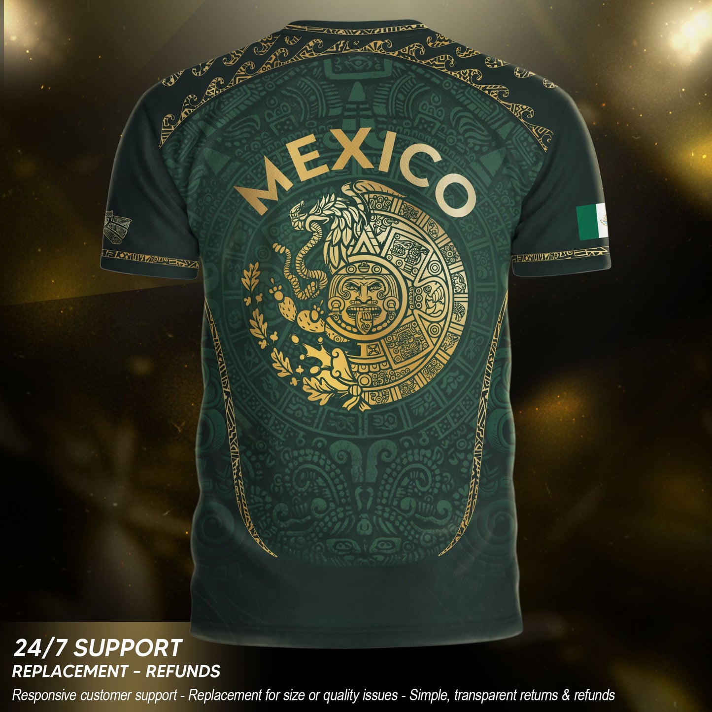 Mexico National Pride Soccer Jersey Gold Green, Culture and Legacy Collection