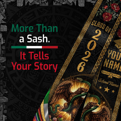 Mexican Graduation Stole 2026 – Custom Mexican Flag Graduation Sash, Mexican Stoles for Graduation