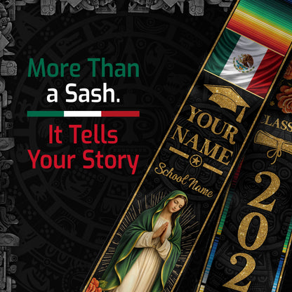 Mexico Graduation Stole 2026 Custom Graduation Sash Personalized Mexican Stoles for Graduation 2026