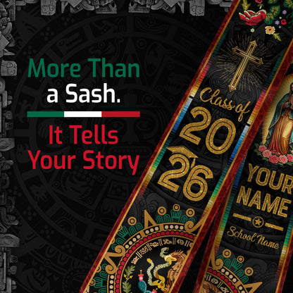 Personalized Mexican Graduation Stole 2026 Custom Mexico Graduation Sash Stoles for Graduation