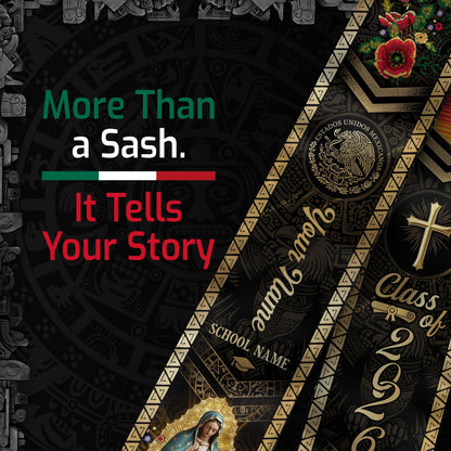 Custom Proud Mexican Graduation Stole 2026 Mexican Graduation Sash Personalized Graduation Stoles Mexico Graduation Sash