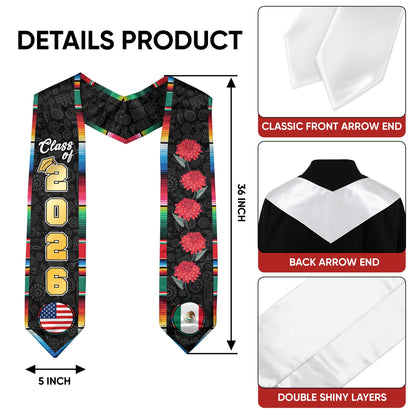 Mexico Mexican Graduation Stole 2026, Sash for Senior Graduate