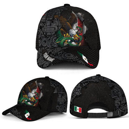 Mexico Aztec Heritage Hat 2-Pack Bundle – Flag Eagle Serpent + Flag Eagle Calendar Pride Roots