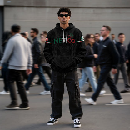 Mexican Mechanical Eagle Snake Aztec Heritage Mens Sudadera De Mexico Hoodie