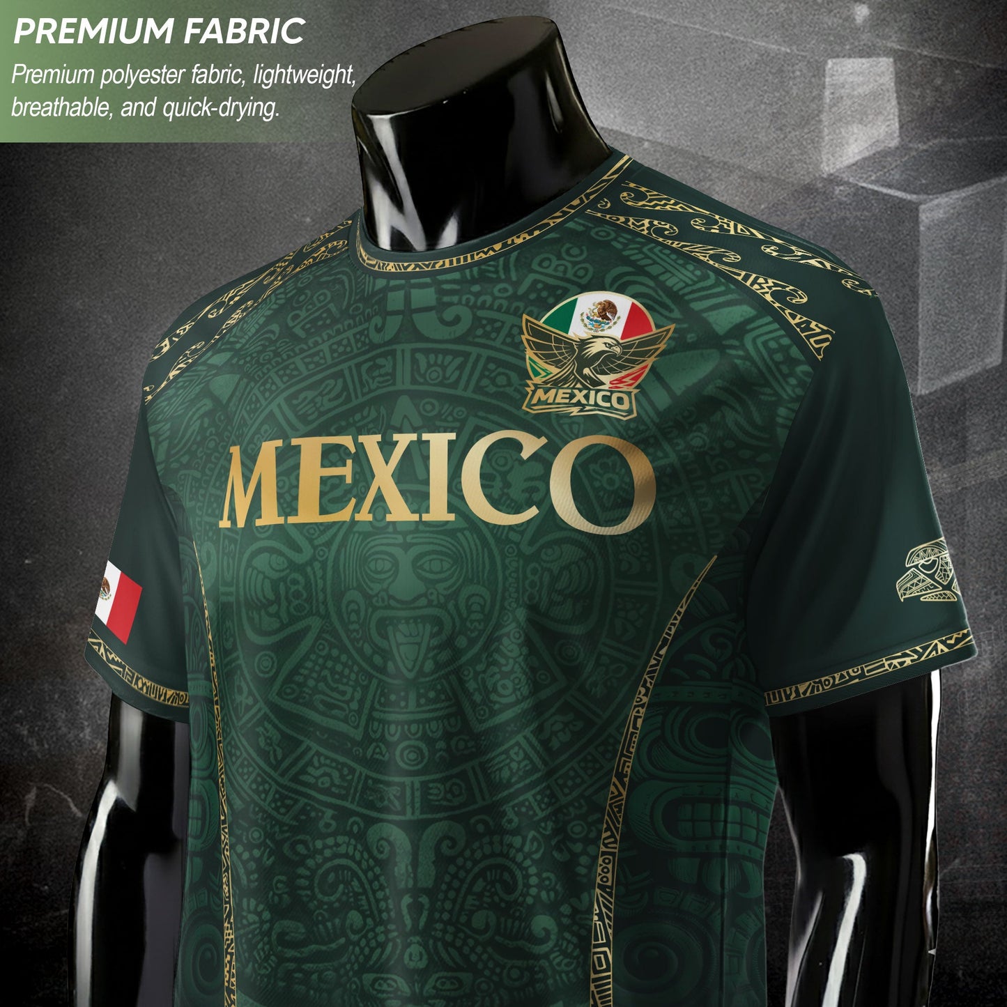 Mexico National Pride Soccer Jersey Gold Green, Culture and Legacy Collection