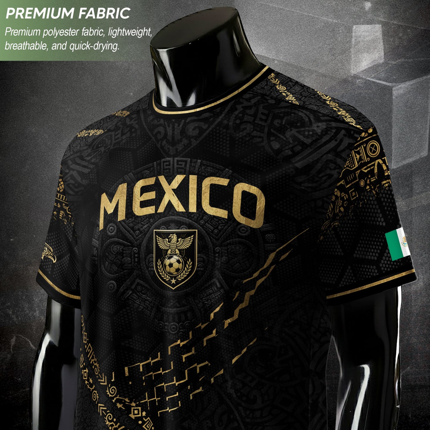 Mexico Cultural Pride Soccer Jersey Black Gold, Legacy Beyond the Game