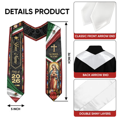 Custom Mexican Graduation Stole 2026 Personalized Mexico Graduation Sash Custom Graduation Stoles
