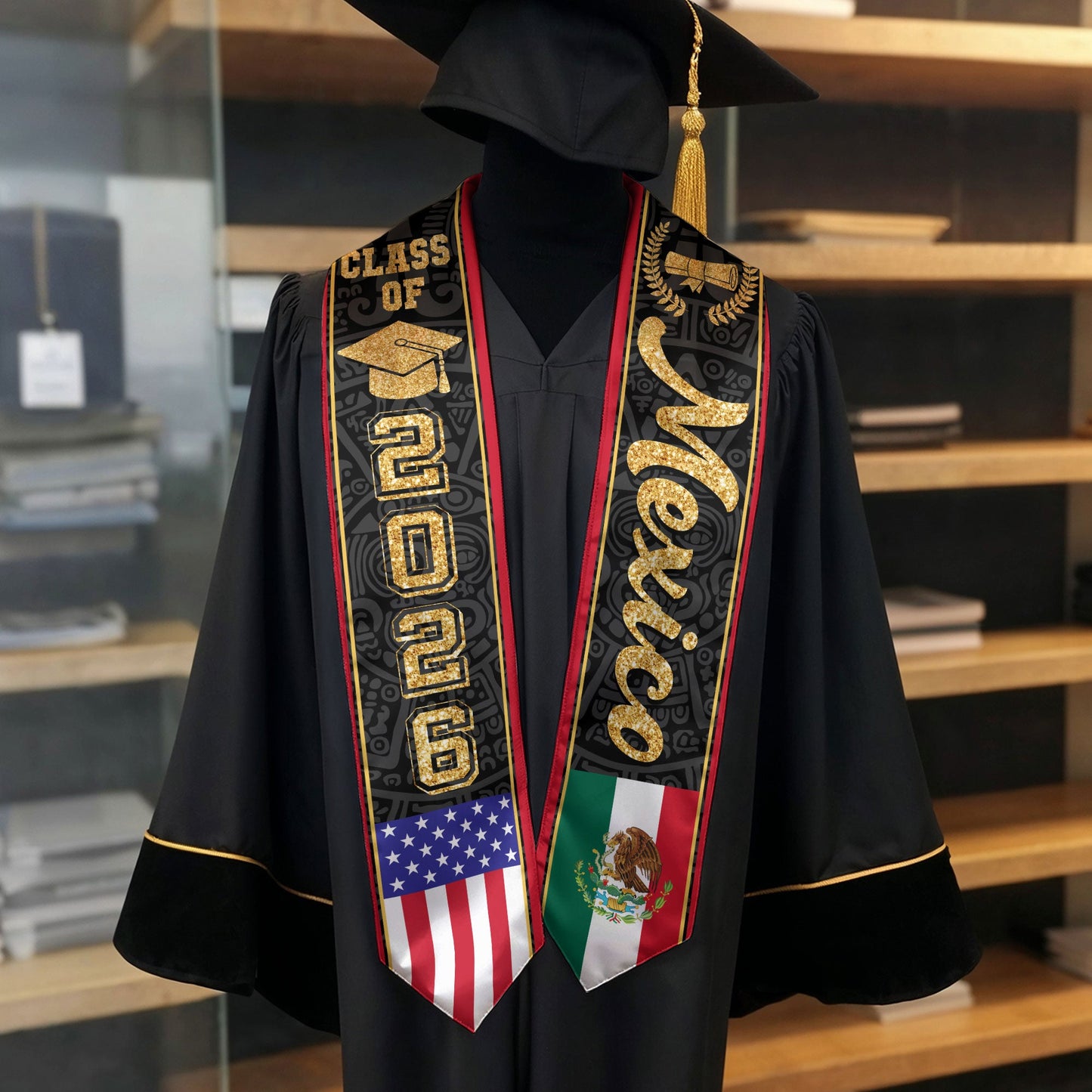 Mexico Stole 2026 Graduation, Mexican Sash for Graduation Ceremony, Class of 2026 Gift