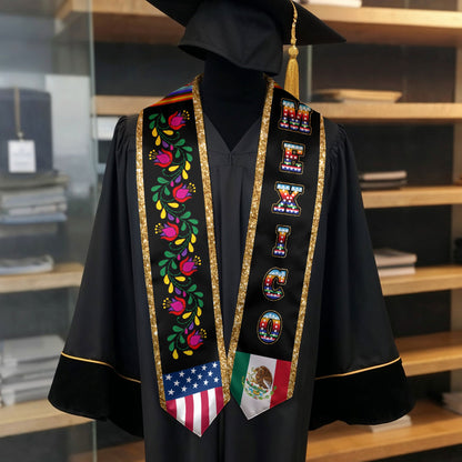 Mexican Sash for Graduation 2026, Mexico Stole for Senior Ceremony, Class of 2026