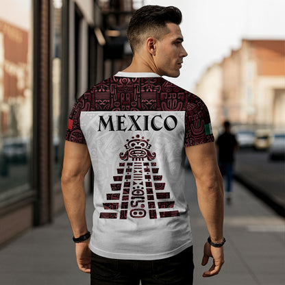 Mexico Aztec Heritage Shirt 3-Pack Bundle – Sun Stone Black Pattern + Pyramid Warrior Spirit + Flag Eagle Serpent National Pride