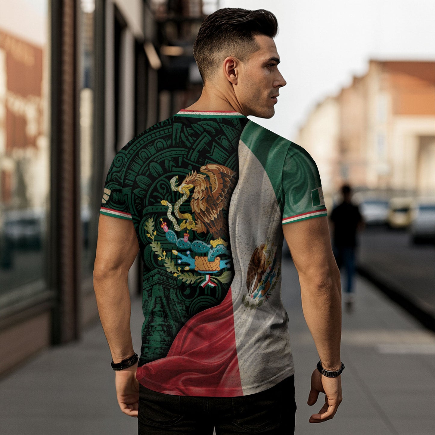Mexico Aztec Heritage Shirt 3-Pack Bundle – Sun Stone Black Pattern + Pyramid Warrior Spirit + Flag Eagle Serpent National Pride